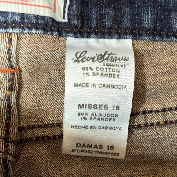 Levis Strauss Stretch Womens Jeans Misses Size 16 Blue Flap Pocket Boot Cut - Picture 9 of 16